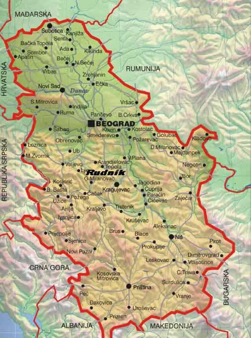 planine srbije karta Rudnički Portal   Geografske odlike planine srbije karta